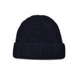 Four Ply Cashmere Winter Beanie in Dark Navy