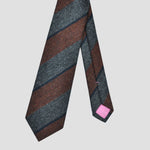 Bold Stripes Wool Tie in Brown, Grey & Blue