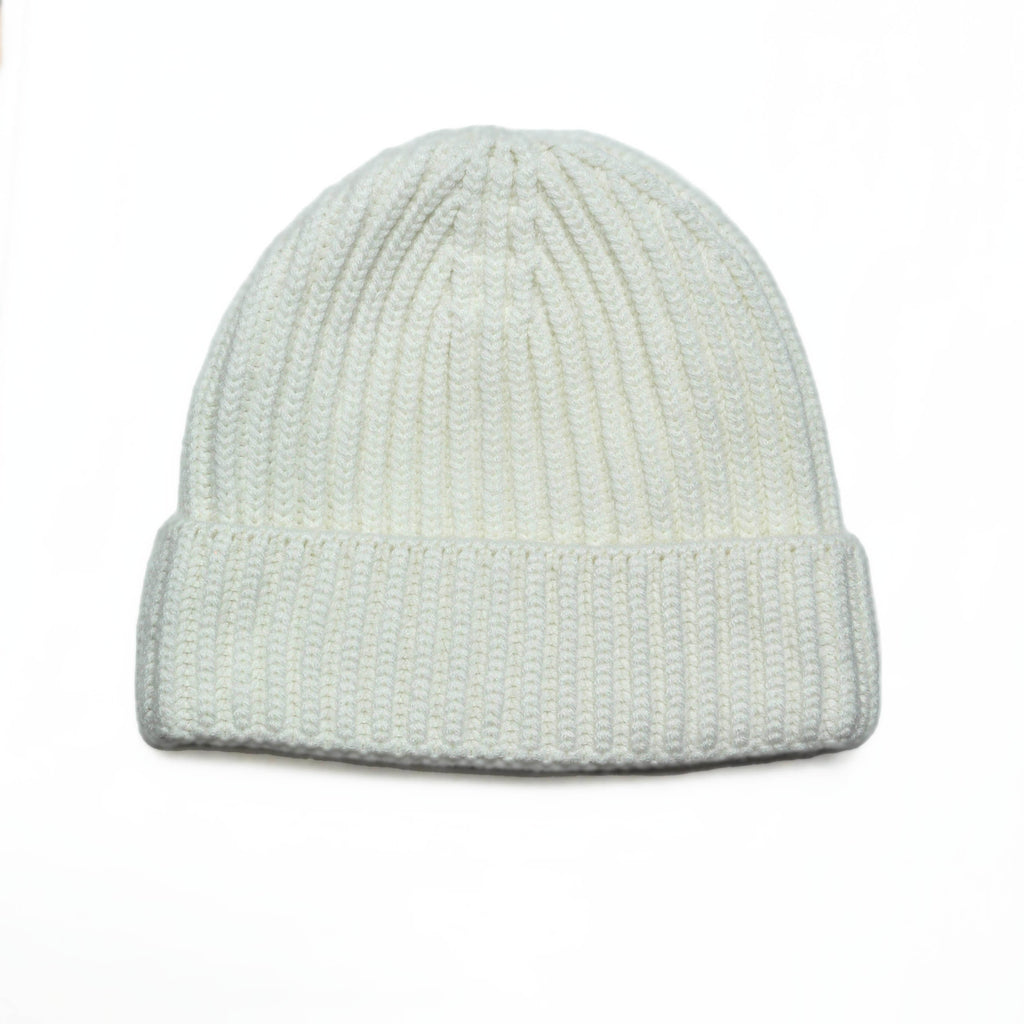 Four Ply Cashmere Winter Beanie in White