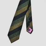 Wide Stripes Wool Tie in Green, Oilve & Navy