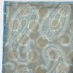 Paisley & Hoops Reversible Panama Silk Pocket Square in Stone, Blue & Brown