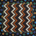 Chevrons & Spots Wool & Silk Pocket Square in Brown, Beige, Blue & Green