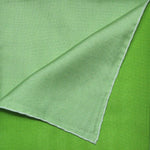 Single Colour Reversible Panama Silk Pocket Square in Lime Green & Pale Green