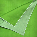 Single Colour Reversible Panama Silk Pocket Square in Lime Green & Pale Green