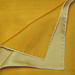 Single Colour Reversible Panama Silk Pocket Square in Sunset Yellow & Pale Yellow