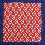 Diamonds.. (or Wonky Squares) Wool Silk & Pocket Square in Red & Blue