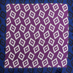Diamonds.. (or Wonky Squares) Wool Silk & Pocket Square in Plum & Blue