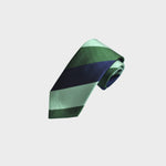 Stripes in Navy Blue, Green & Sea Green Reppe Silk Tie