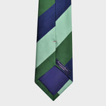 Stripes in Navy Blue, Green & Sea Green Reppe Silk Tie
