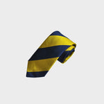 Stripes in Navy Blue & Mellow Yellow Reppe Silk Tie