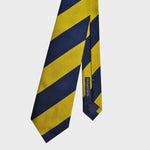 Stripes in Navy Blue & Mellow Yellow Reppe Silk Tie