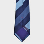 Stripes in Navy Blue, Mid Blue & Light Blue Reppe Silk Tie