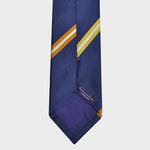 Stripes in Navy Blue & Mellow Yellow & Ochre Reppe Silk Tie