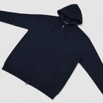 Cotton Zip-up Hooded Jumper in Dark Navy Blue