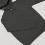 Cotton Zip-up Hooded Jumper in Dark Olive Green