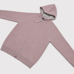 Cotton Zip-up Hooded Jumper in Dusty Pink