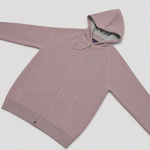 Cotton Zip-up Hooded Jumper in Dusty Pink
