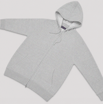 Cotton Zip-up Hooded Jumper in Light Grey
