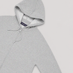 Cotton Zip-up Hooded Jumper in Light Grey