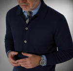 Cotton Cardigan Bazer in Navy