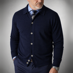 Cotton Cardigan Bazer in Navy