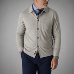 Cotton Cardigan Blazer in Light Brown
