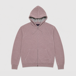 Cotton Zip-up Hooded Jumper in Dusty Pink