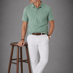 Fine Pique Cotton Polo Shirt in Pastel Green