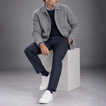 Wool Blazer with Breast Pocket in Grey