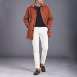 Driving Coat in Brick Orange