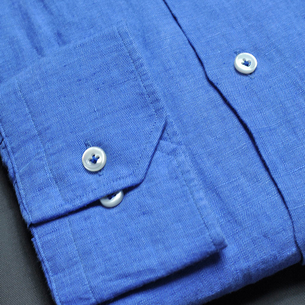 Linen Button Down Shirt in Blue