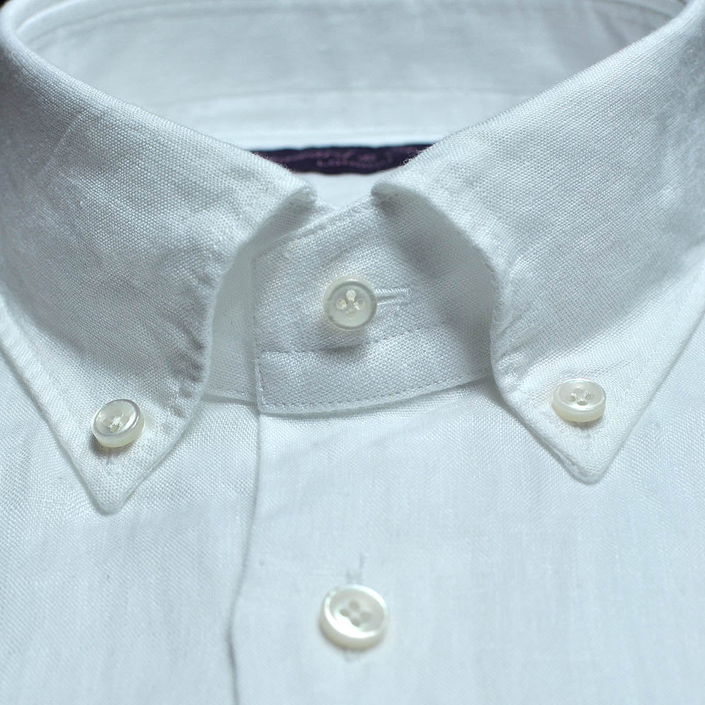 Linen Button Down Shirt in White