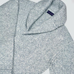 Chunky Shell Collar Wool Cardigan in Grey