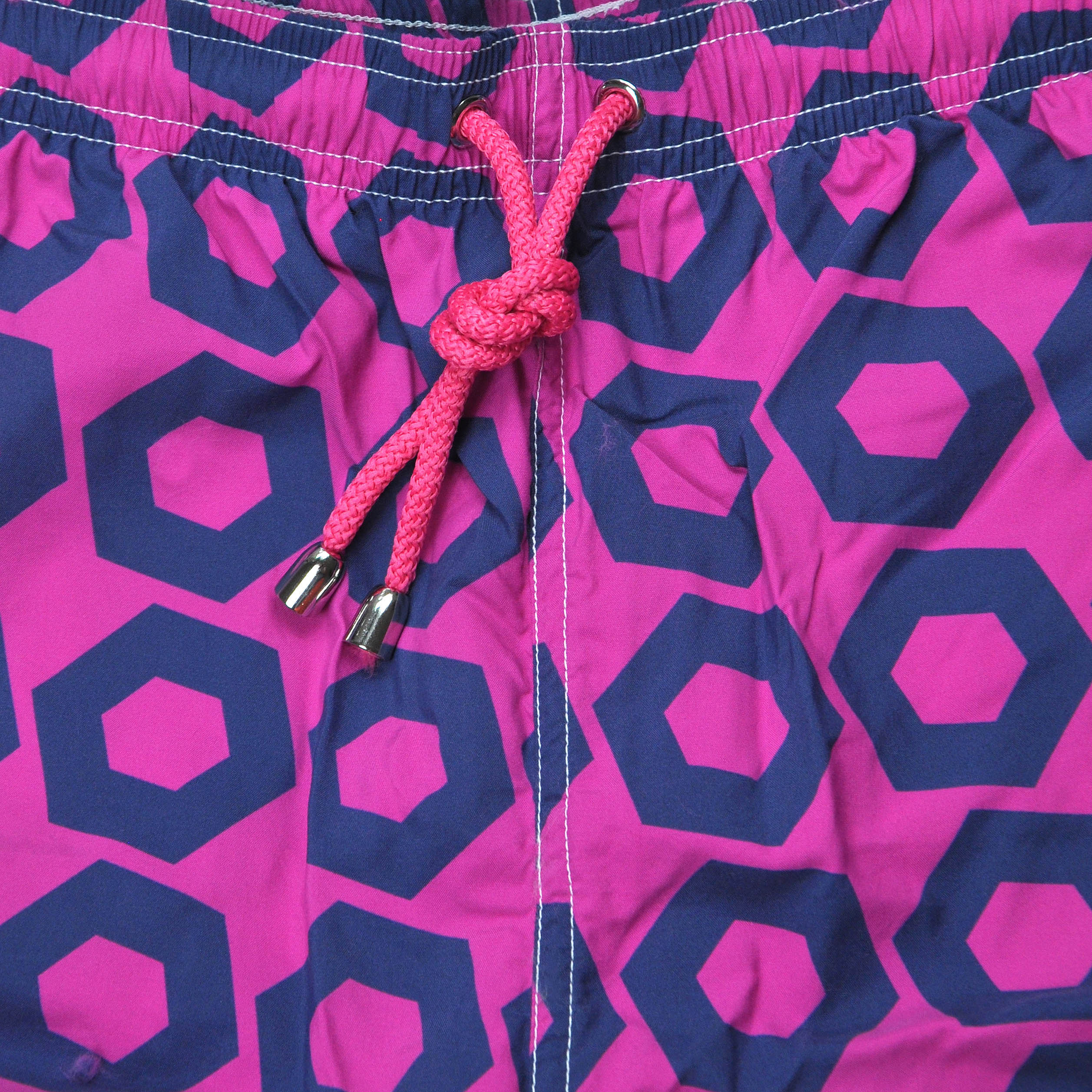 Hexagon-a-gogo Swim Short in Pink & Blue