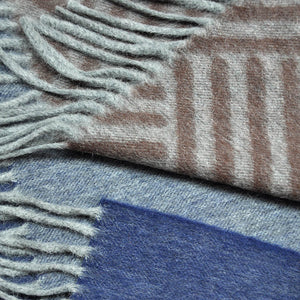 Colour Panels & Geo's Wool Scarf in Browns & Blues