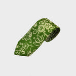 Floral Silk Tie in Lawn Green