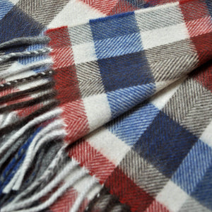 Classic Plaid Wool Scarf in Primary Pastel Colours