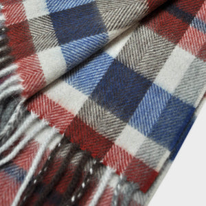 Classic Plaid Wool Scarf in Primary Pastel Colours