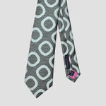 Big Square Hoops Natte Weave Silk Tie in Mink Grey