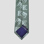 Retro Squares Natte Weave Silk Tie in Mink Grey
