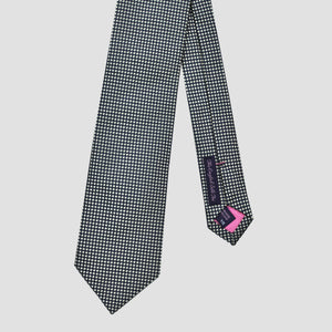 Very Dotty Woven Silk Tie in Navy & Silver