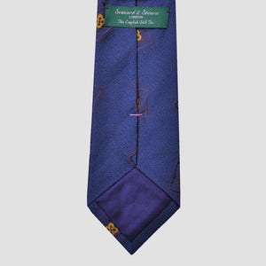 Medallions Tussah Silk Tie in Blue