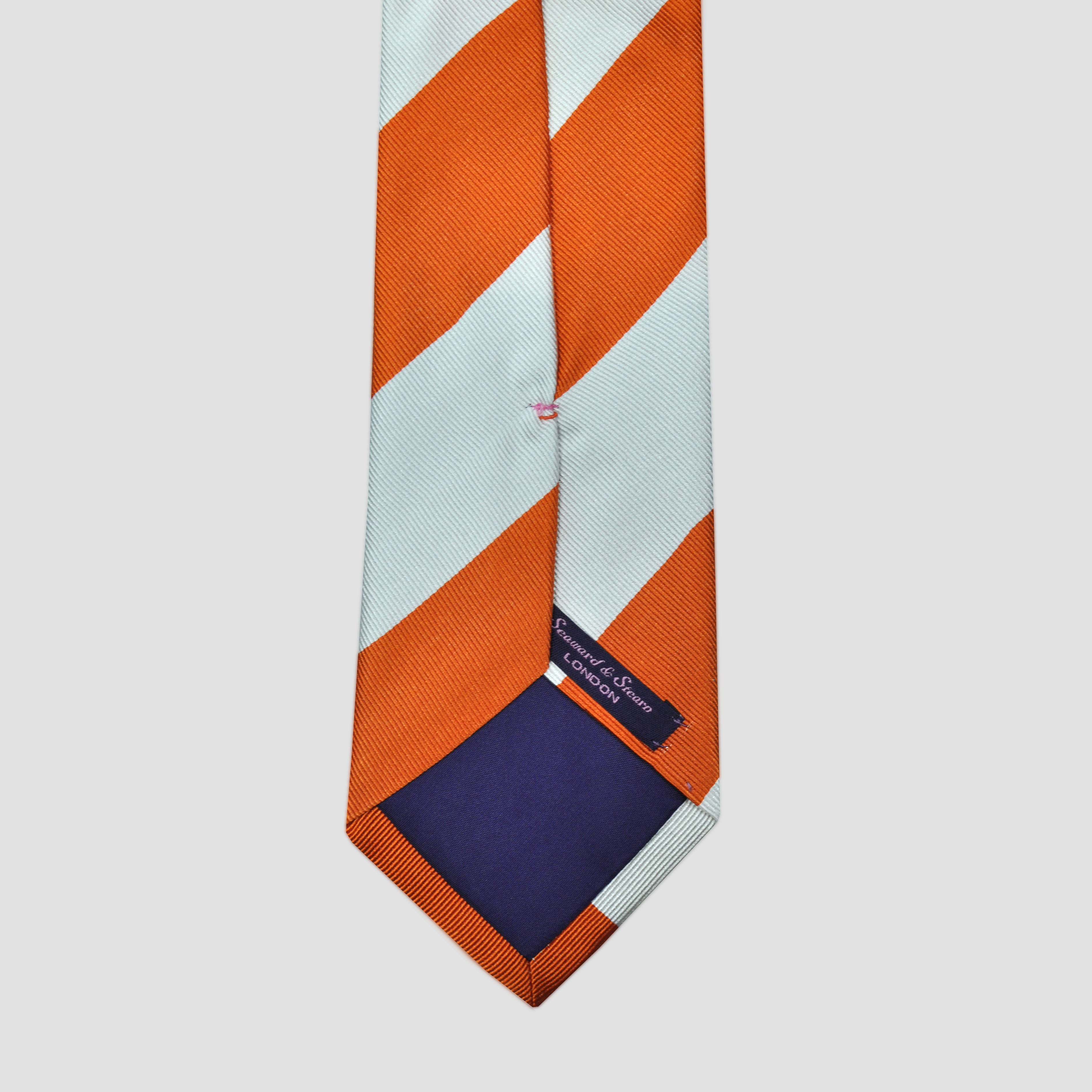 Bold Stripes Silk Tie Orange & White