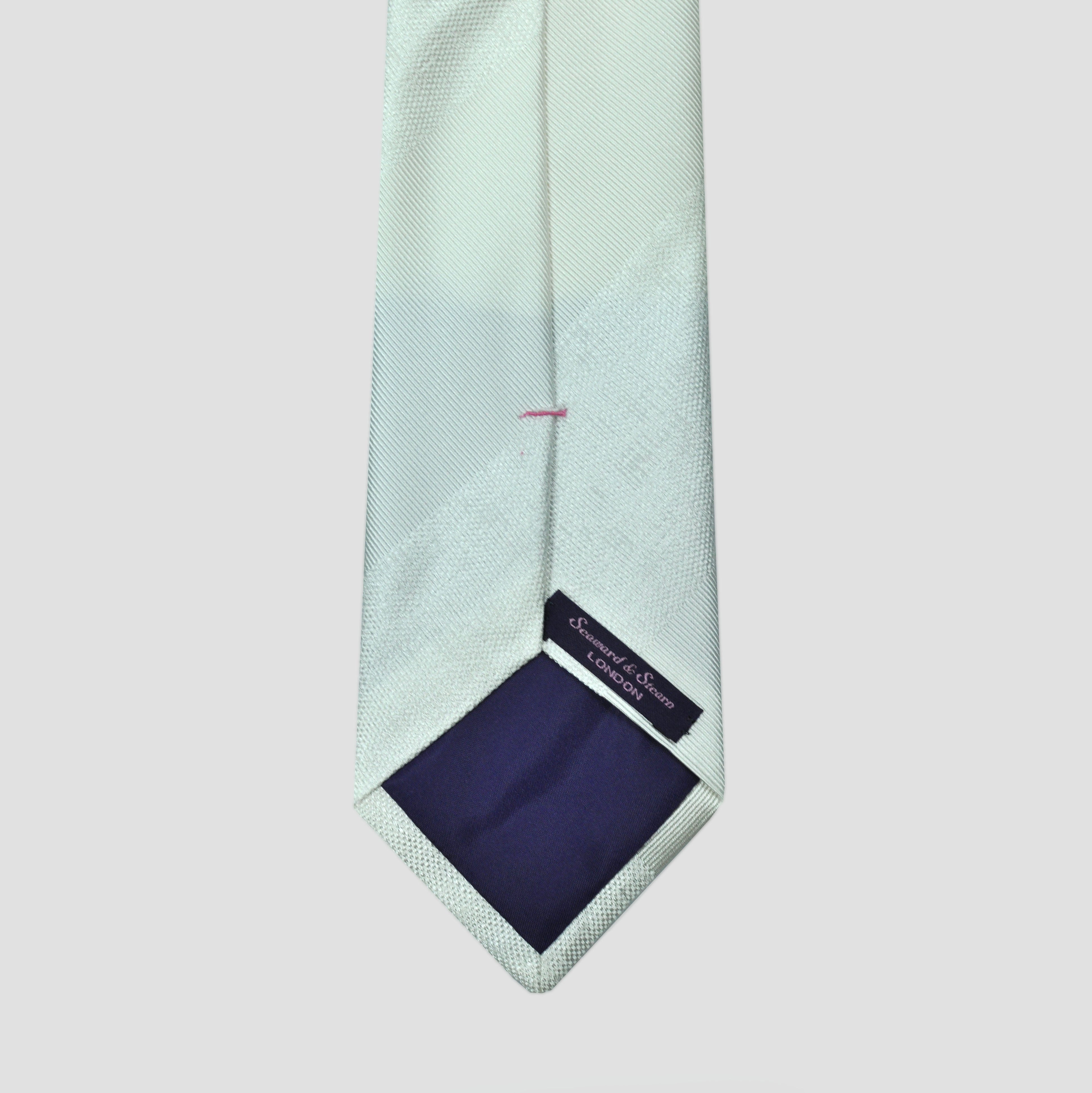 Tussah Weave & Reppe Silk Bold Stripes Tie in White