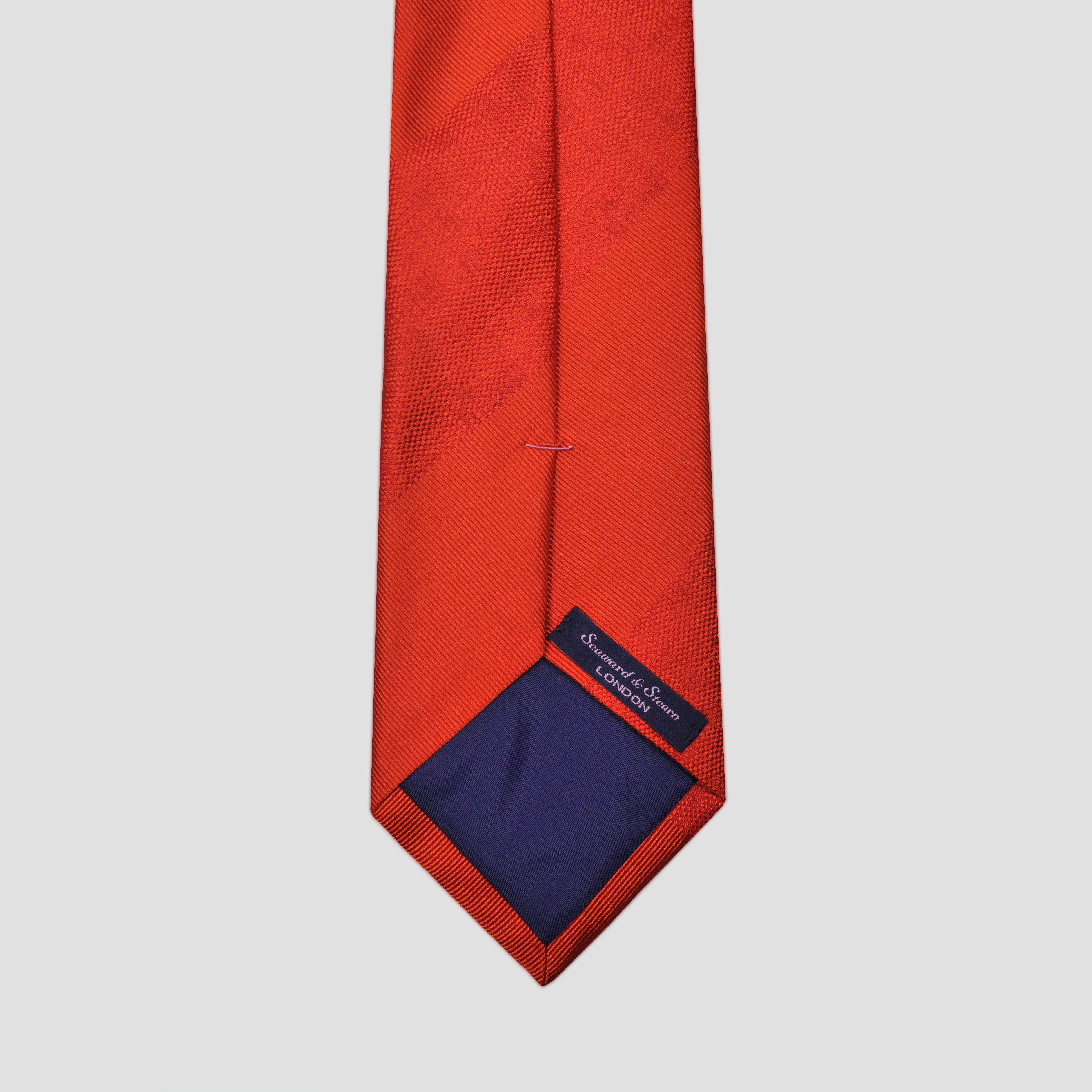 Tussah Weave & Reppe Silk Bold Stripes Tie in Red