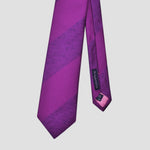 Tussah Weave & Reppe Silk Bold Stripes Tie in Purple