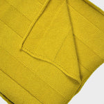 Extra Fine Merino Wide Rib Knit Wool Scarf in English Mustard