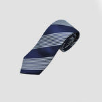 Stripes Silk Tie in Navy & White