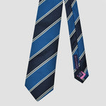 Stripes Silk Tie in Blues & White
