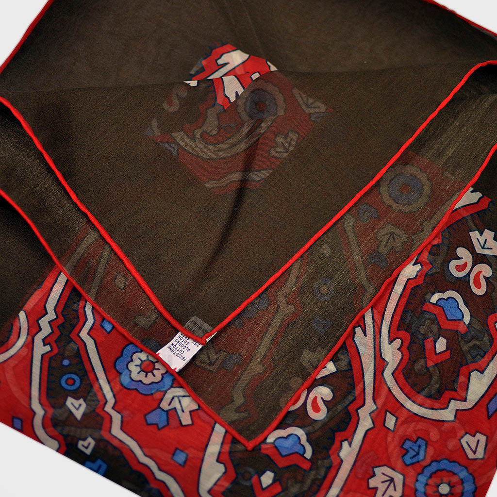 Paisley Bandana in Brown & Red